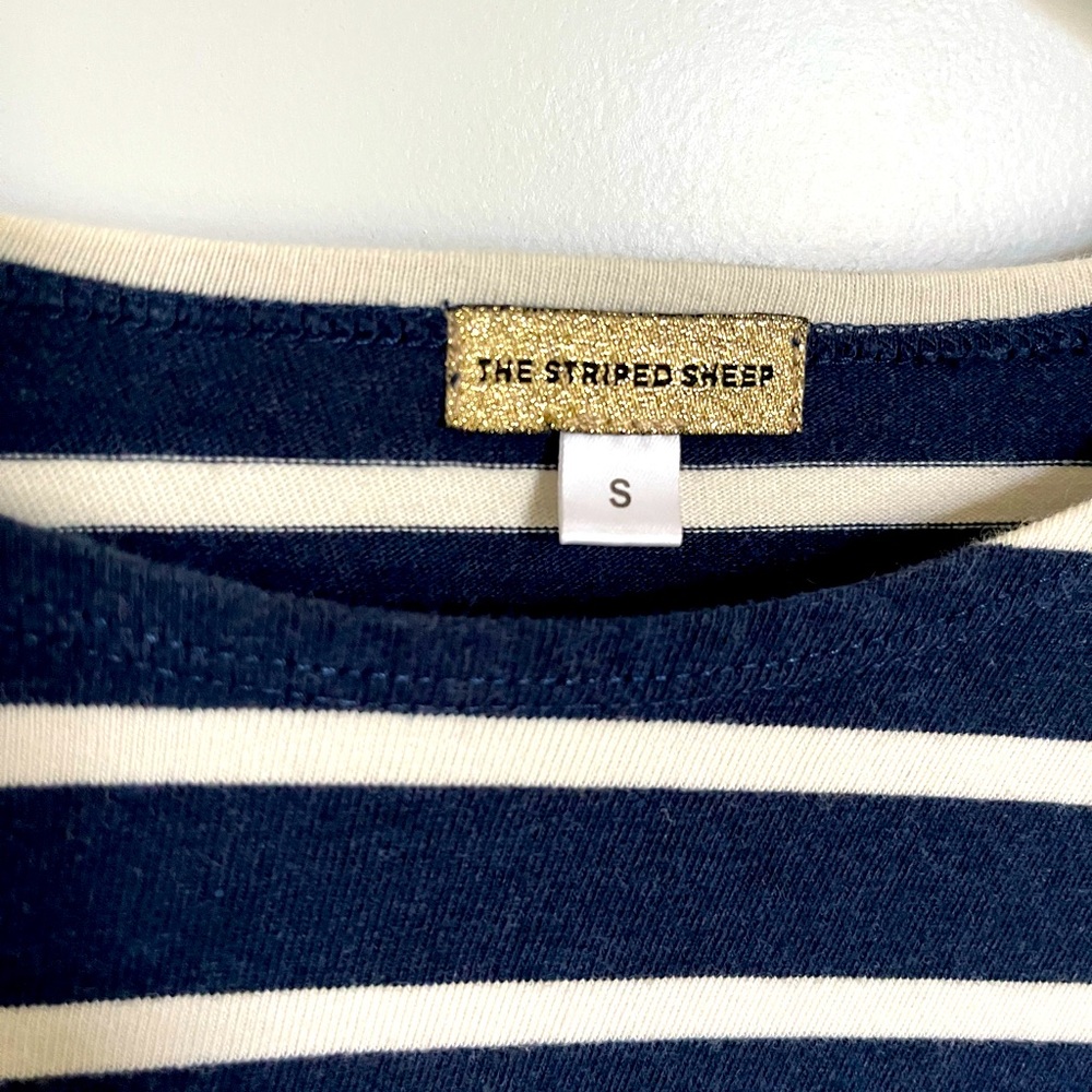 Striped Sheep Isobel tee, navy/cream size small